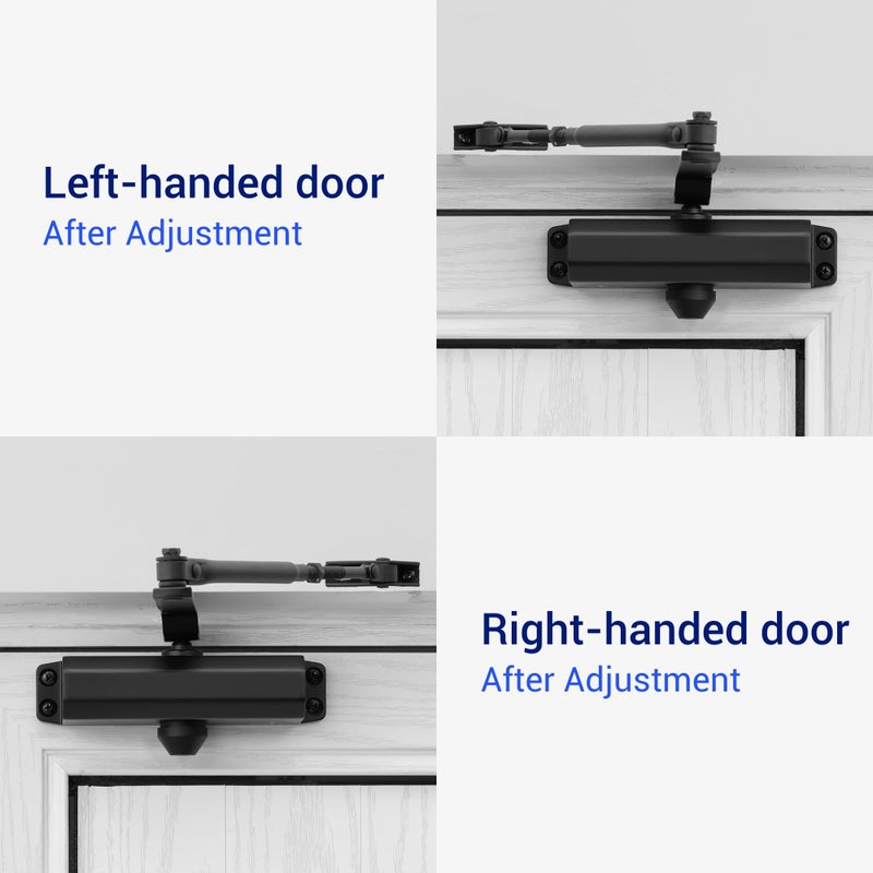 FORTSTRONG Door Closer (Black) - Automatic Door Closer Residential - Adjustable Grade 3 Size Spring - UL Listed ADA Hydraulic Door Closers Certified - Image 5